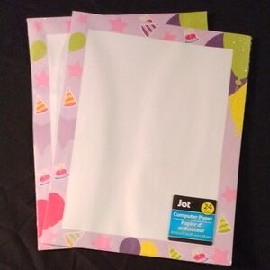 Party-Themed Computer Paper - Multicolor